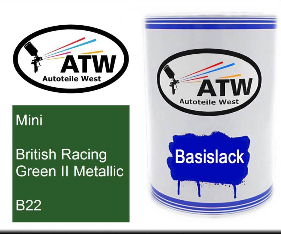 Mini, British Racing Green II Metallic, B22: 500ml Lackdose, von ATW Autoteile West.